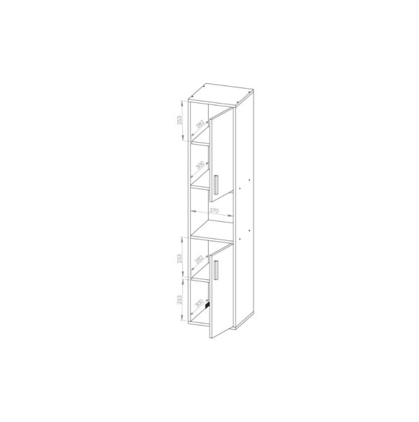 Organizador vertical para baño 2 puertas
