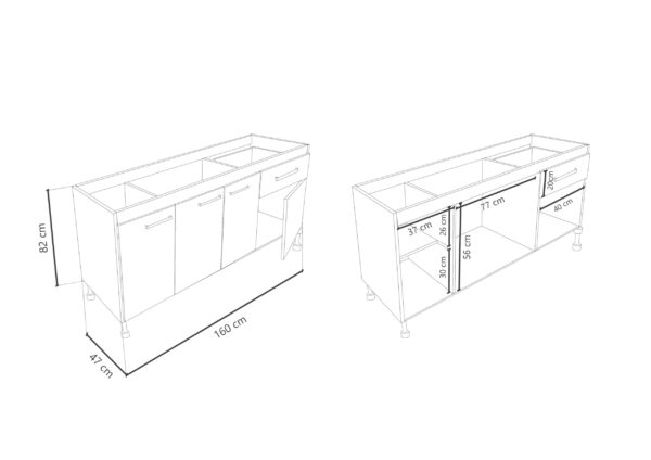 Bajo mesada 1,60 con mesada