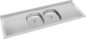 mesada1,40 Mesada acero inoxidable doble 1,40.