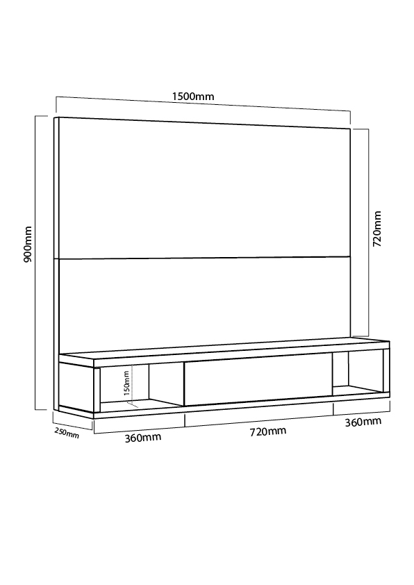 racktv55plano Panel para tv 55″