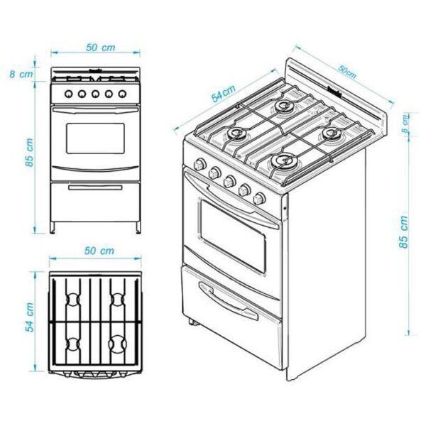 Cocina Escorial Candor S2 Gas Envasado 51cm