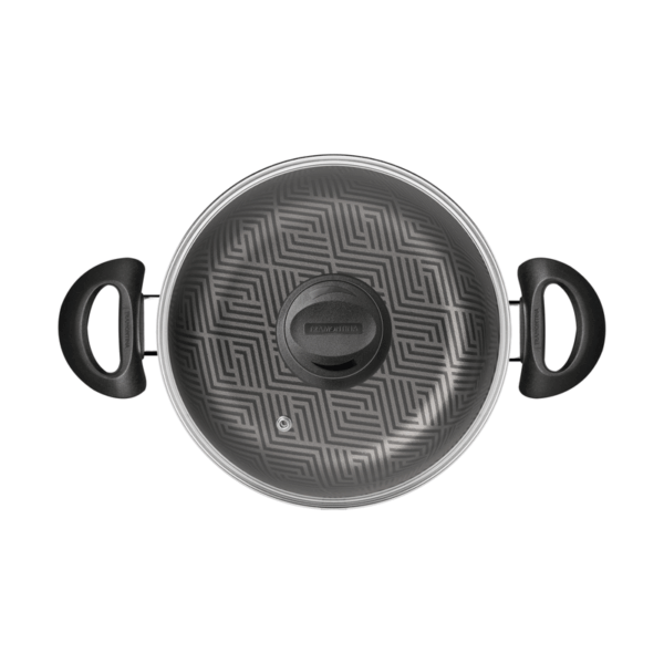 Cacerola Paris Texture Tramontina de Aluminio con Revestimiento Antiadherente Starflon Max Grafito con Tapa de Vidrio 22 cm 3,8 L