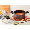 Cacerola Paris Texture Tramontina de Aluminio con Revestimiento Antiadherente Starflon Max Grafito con Tapa de Vidrio 22 cm 3,8 L