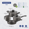 Batería de Cocina Paris Tramontina de Aluminio con Revestimiento Antiadherente Starflon Max Plomo 4 Pzas1 Batería de Cocina Paris Tramontina de Aluminio con Revestimiento Antiadherente Starflon Max Plomo 4 Pzas