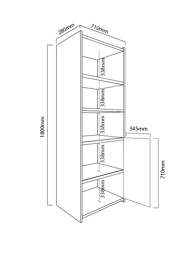 Biblioteca estudio 2 puertas.