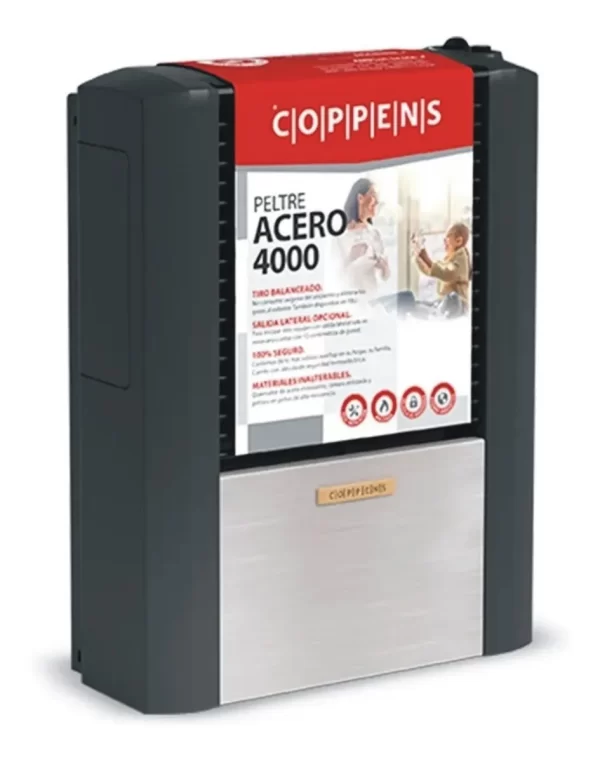 Calefactor Coppens 4000 Tb S. Derecha Peltre Acero Multigas