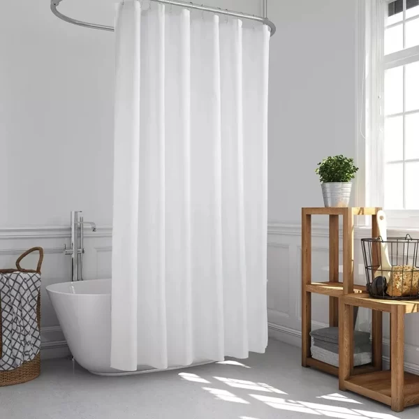 Cortina Baño Simil Lino + Ganchos Metálicos Jean Cartier