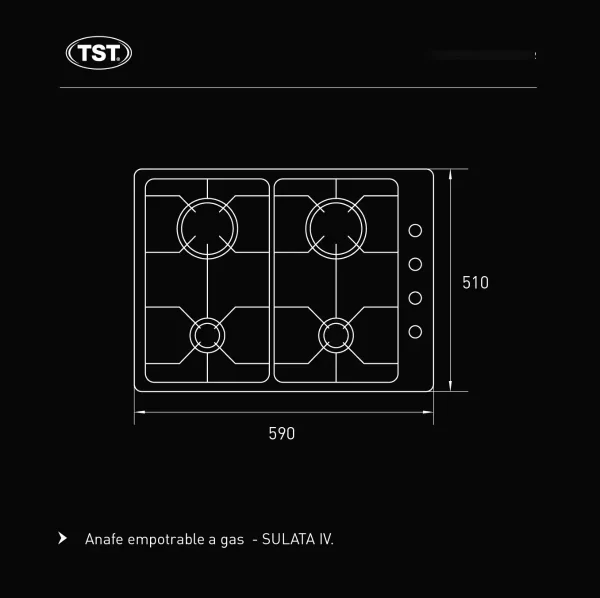 D_NQ_NP_2X_661466-MLU73117993678_122023-F Anafe Empotrable a Gas Natural - Envasado TST Sulata IV Hornallas