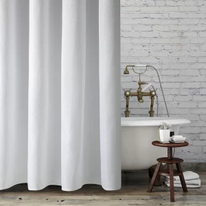 D_NQ_NP_2X_698121-MLA83206033626_042025-F Cortina Baño Teflon Ganchos Rollers Metalico Jacquard Waffle