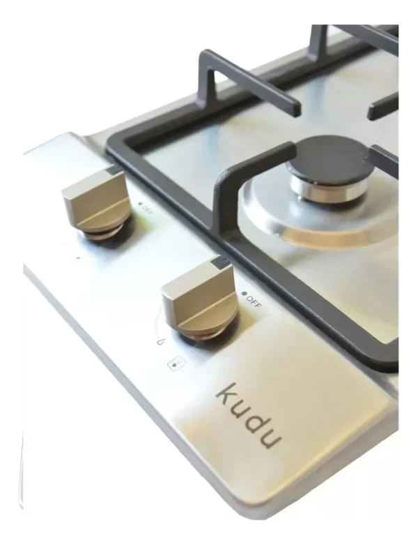 D_NQ_NP_2X_728140-MLU76304113511_052024-F Anafe a gas acero 2 hornallas Kudu KU-AG301-SS color plateado