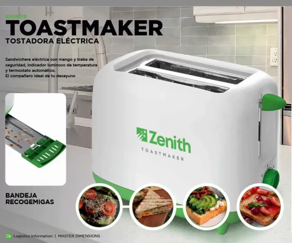 D_NQ_NP_2X_941215-MLU75142341498_032024-F Tostadora Eléctrica Zenith TOASTMAKER 7 Niveles 720W 2 Panes
