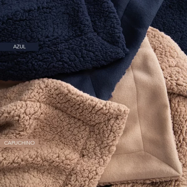 Frazada Doble Corderito Y Polar Jeancartier Color Sherpa Visón Diseño de la tela Liso 1 Plazas 1/2.