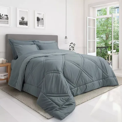 Kit Combo 7 Piezas Acolchado 1 1/2 Pza + Jgo De Sabana Funda.