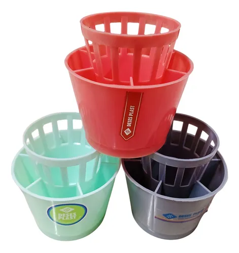 Escurridor Porta Cubiertos Redondo Cubiertero Plástico