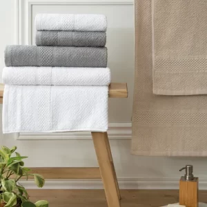 Juego Toalla Y Toallón 100% Algodón Jacquard Guarda Waffle