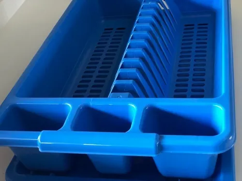 Escurridor Secaplatos Plastico Bandeja Italiano Tontarelli Color Azul