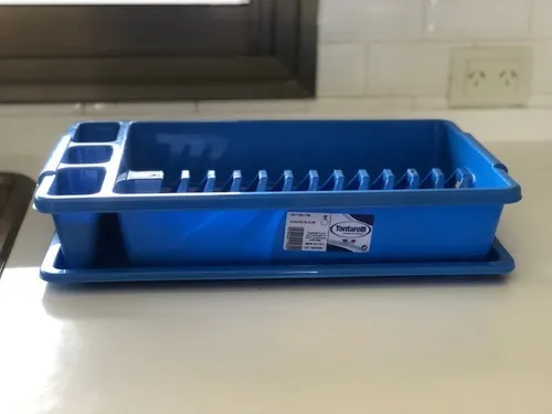 Escurridor Secaplatos Plastico Bandeja Italiano Tontarelli Color Azul
