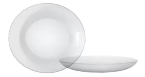 Plato Hondo Gema 22cm Vidrio Transparente Durax