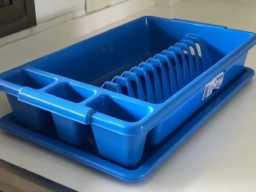Escurridor Secaplatos Plastico Bandeja Italiano Tontarelli Color Azul