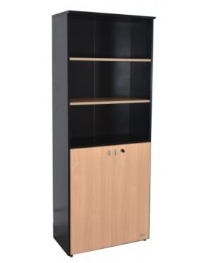 biblioteca-puertas-bajas-negro-haya Biblioteca media puerta.