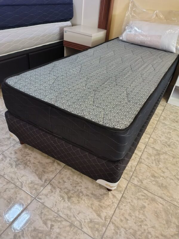Conjunto Sommier Mistral 80×190 – Espuma densidad media ( color gris )