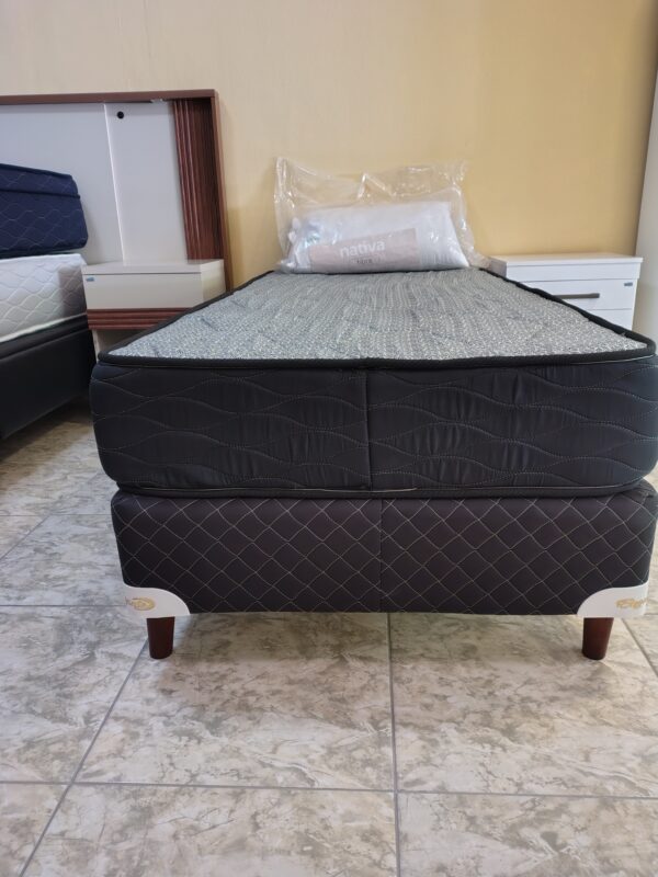 Conjunto Sommier Mistral 80×190 – Espuma densidad media ( color gris )