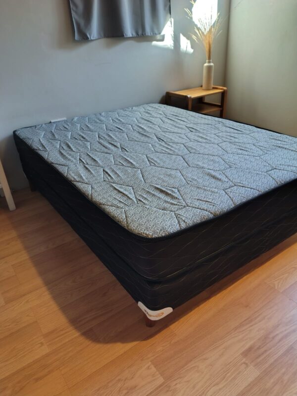 Conjunto Sommier Mistral 140×190 – Espuma densidad media (color gris)