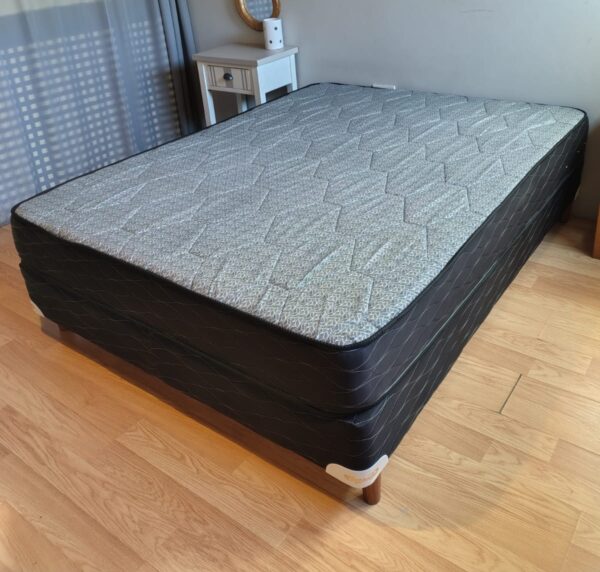 Conjunto Sommier Mistral 140×190 – Espuma densidad media (color gris)