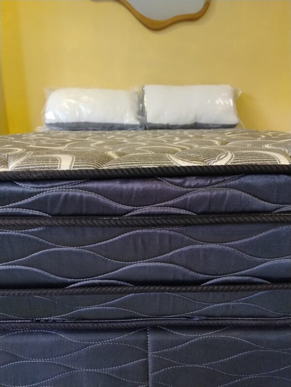 10. Conjunto sommier Euro Jackard 140x190 - espuma alta densidad ( Color Azul )