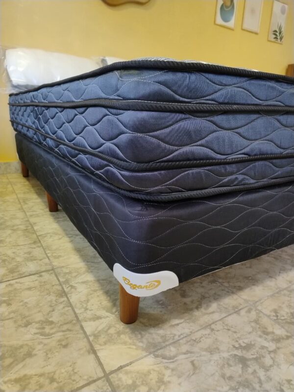 10. Conjunto sommier Euro Jackard 140x190 - espuma alta densidad ( Color Azul )