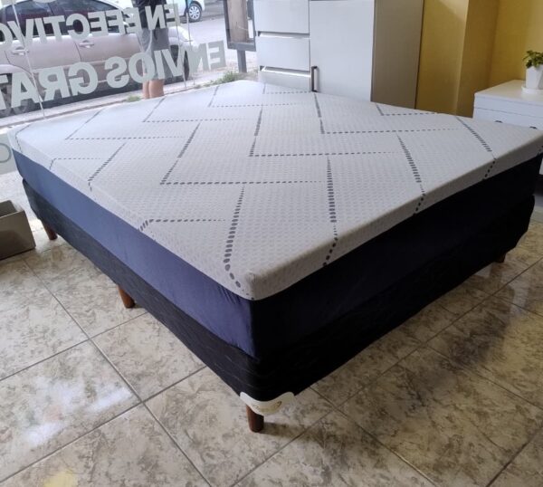 16. Conjunto Sommier Luxury 140x190 - Espuma alta densidad ( Espuma combinada )