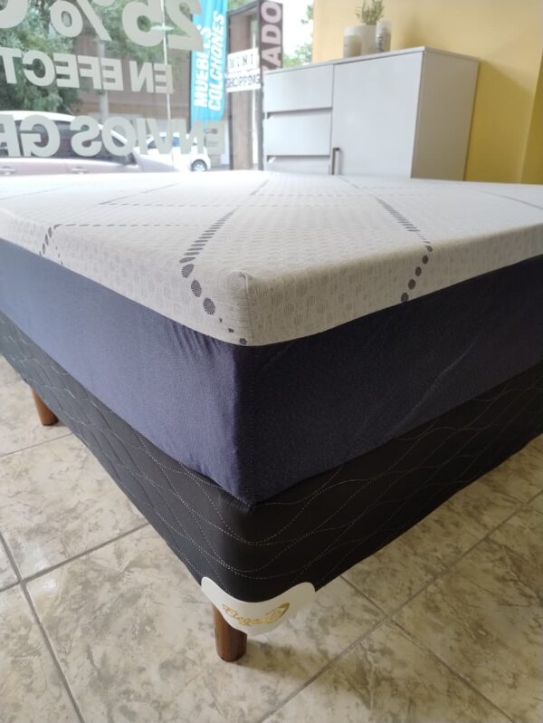 16. Conjunto Sommier Luxury 140x190 - Espuma alta densidad ( Espuma combinada )