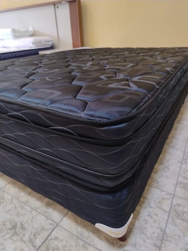 1. Conjunto sommier Euro Jackard 140x190 - espuma alta densidad (color negro)