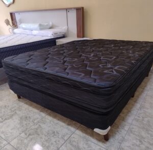 1. Conjunto sommier Euro Jackard 140x190 - espuma alta densidad (color negro)