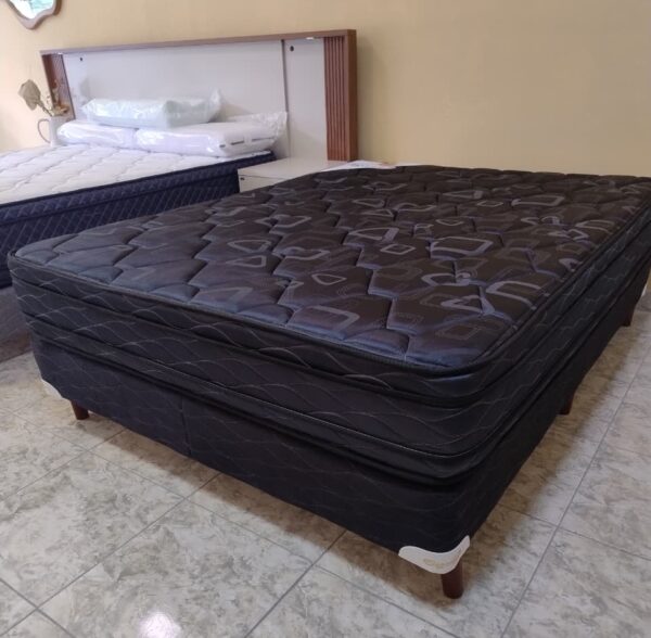 1. Conjunto sommier Euro Jackard 140x190 - espuma alta densidad (color negro)