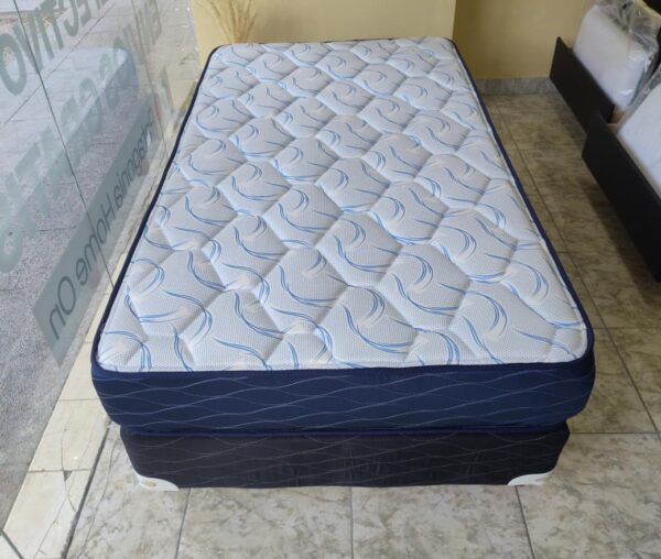 Conjunto sommier Imperial 100×190 – Espuma alta densidad ( color blanco )