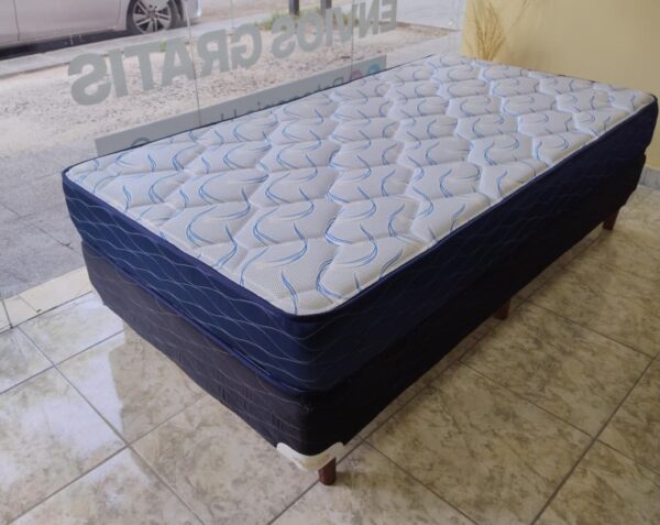 Conjunto sommier Imperial 100×190 – Espuma alta densidad ( color blanco )