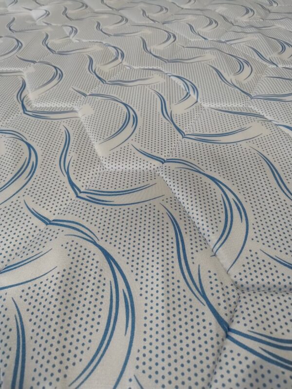 12. Conjunto sommier Balance 140x190 - Espuma densidad media ( Color Blanco-azul )
