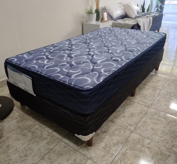 Conjunto sommier Imperial 100×190 – Espuma alta densidad ( color azul )