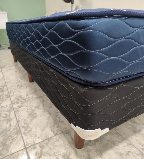 Conjunto sommier Imperial 100×190 – Espuma alta densidad ( color azul )