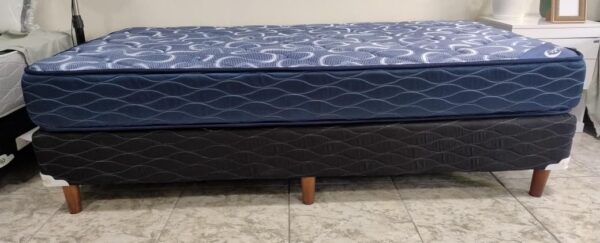 Conjunto sommier Imperial 100×190 – Espuma alta densidad ( color azul )
